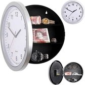 HomeBerg Wandklok met verborgen vak - Safe clock - Secret Stash - Verborgen kluis - Geheime opslag - Sieraden - Waardevolle spullen - Werkende Klok - Wit