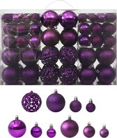 vidaXL - 100-delige - Kerstballenset - paars