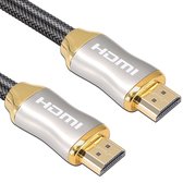 By Qubix 8K en 4K HDMI kabel 2.1 – 1 meter - 144hz - goud - Nylon series - hdmi-kabels