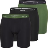 Phil & Co Boxers Longues Boxer Briefs 3-Pack Zwart / Vert - Taille XL