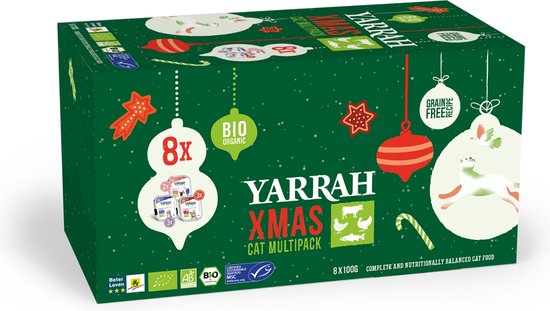 Yarrah biologisch kattenvoer - Kerst multipack paté - 3 smaken - graanvrij