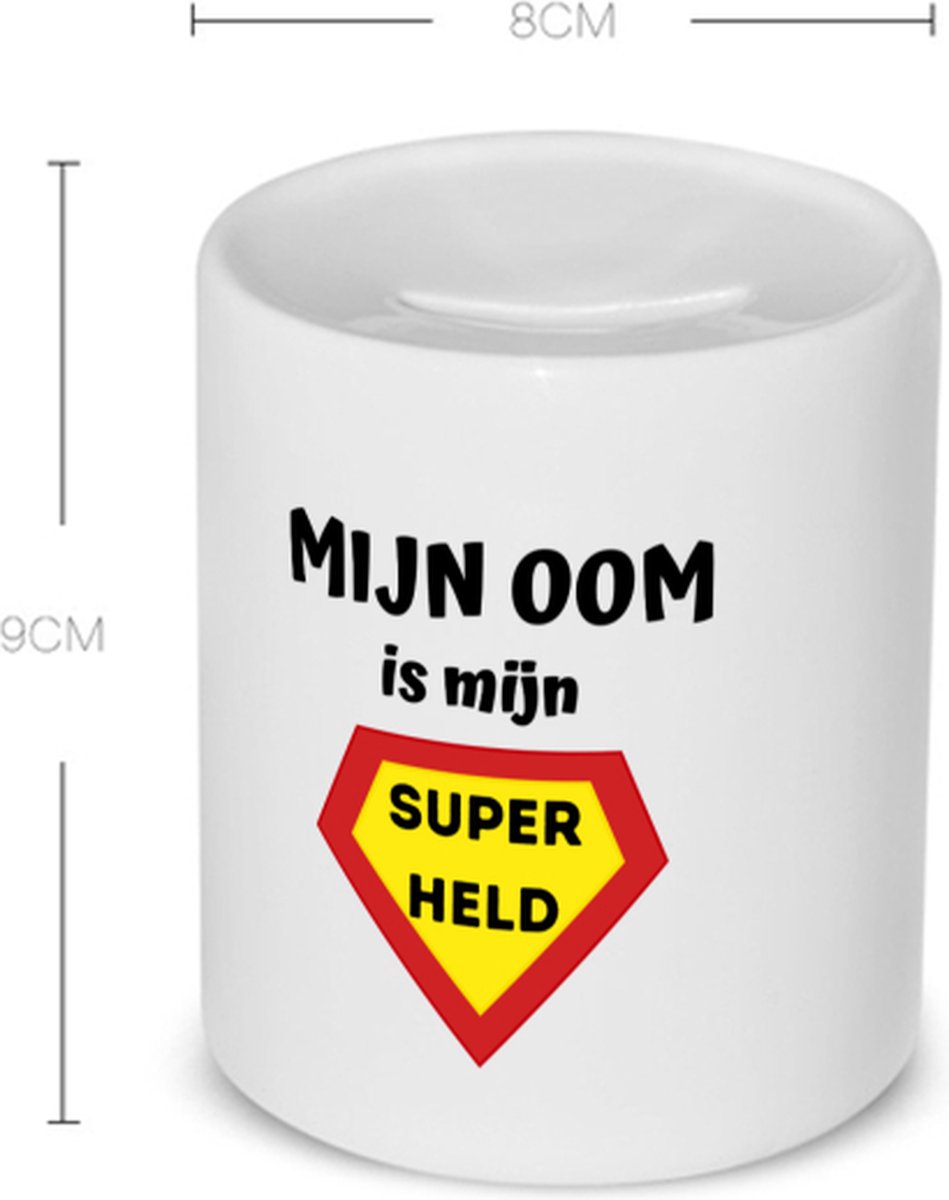 Akyol mijn oom is mijn superheld Spaarpot Oom super oom verjaardag cadeautje voor oom artikelen kado geschenk 350 ML inhoud
