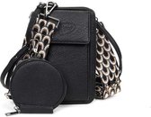 Black portemonnee/ telefoontasje Deventer portemonnee | telefoontasje| schouderband| verstelbaar| minibag | klein tasje | wallet | phonebag |