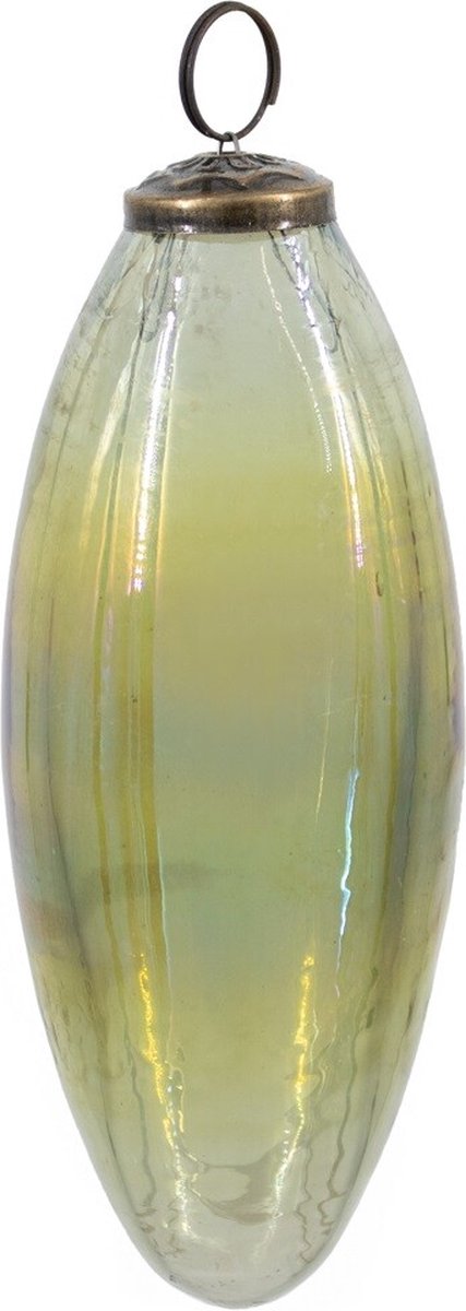 HomeBound by KY | Kerstbal XL glas oil green | 15x15x15cm | kerstbal
