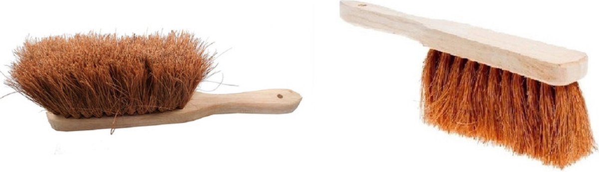 Goedkoopste Benson Stoffer - 2x - voor buiten - met ophangoog - kokoshaar - handveger