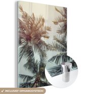 MuchoWow® Peinture sur verre 60x80 cm - Peinture sur verre acrylique - Palmier - Été - Tropical - Photo sur verre - Peintures