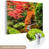 Peinture sur verre - Photo sur verre - Arbres - Pierres - Chemin - Nature - Japonais - Verre acrylique - Décoration murale - 120x80 cm - Peinture sur verre nature - Décoration murale - Peinture sur verre - Peintures de salon