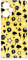 Silicone Back Cover Geschikt voor Xiaomi Poco F5 Telefoon Hoesje Punk Yellow