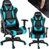 tectake® - bureaustoel gamingchair - luxe burostoel kantoorstoel - racingstoel burostoel gamestoel Twink - zwart/azuurblauw