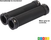 *** Fiets Handvat - Lock-On Handvatten - Universeel - Anti-slip - Aanspanbaar - Eenvoudig te monteren - Mountainbike - Fiets - Extra Grip - Zwart - 2 stuks - van Heble® ***