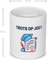 Akyol - trots op jou! Spaarpot - Felicitatie - iemand die is geslaagd - gefeliciteerd - examen - school - diploma gehaald - cadeau - kado - geschenk - 350 ML inhoud