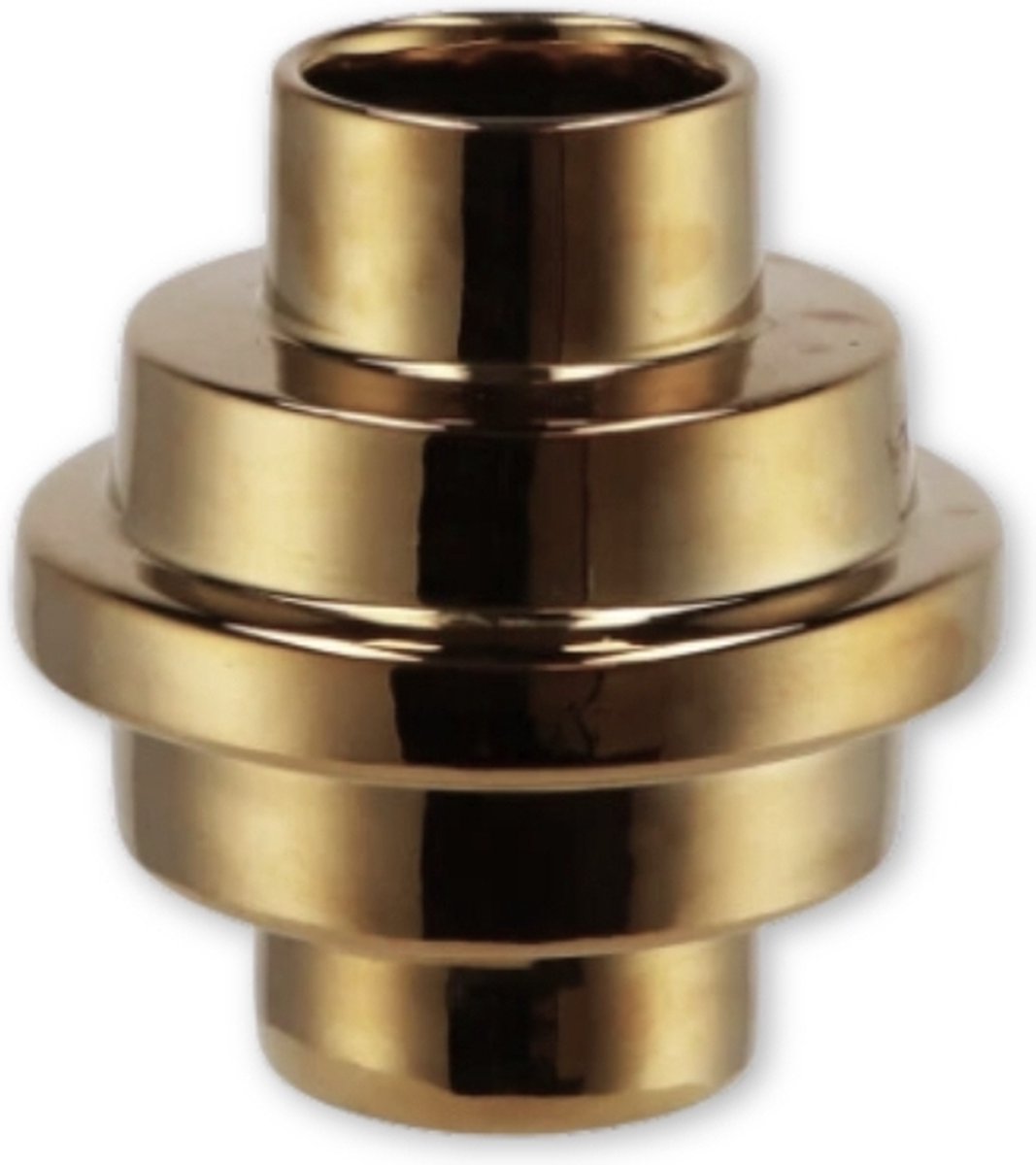 Daan Kromhout Design Daan Kromhout - STAIRS GOLD SHINY VAAS 14X15CM glimmend goud