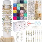 7200+ Polymeerklei Kralen DIY Kit - Complete Set voor Armbanden, Kettingen & Oorbellen Maken, Inclusief 6mm Heishi & Platte Kralen - Ideaal voor Creatieve Sieradenontwerpers