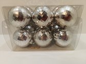 Kerstballen - zilver - 12 stuks - onbreekbaar - 6 cm