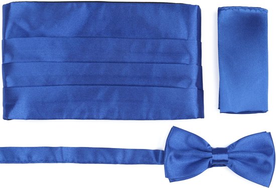 Suitable - Cumberband Strik Kobalt Blauw - One Size - - Heren - Gala Vlinderstrik / Vlinderdas