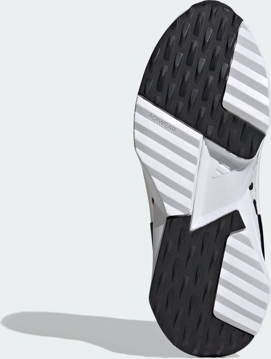 Semelle de baskets noires pour femme avec semelle ADIWEAR blanche et noire.