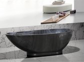 Shower & Design Vrijstaand bad MARBELA - 180 x 85 x 58 cm - Marmereffect - Zwart L 180 cm x H 58 cm x D 85 cm