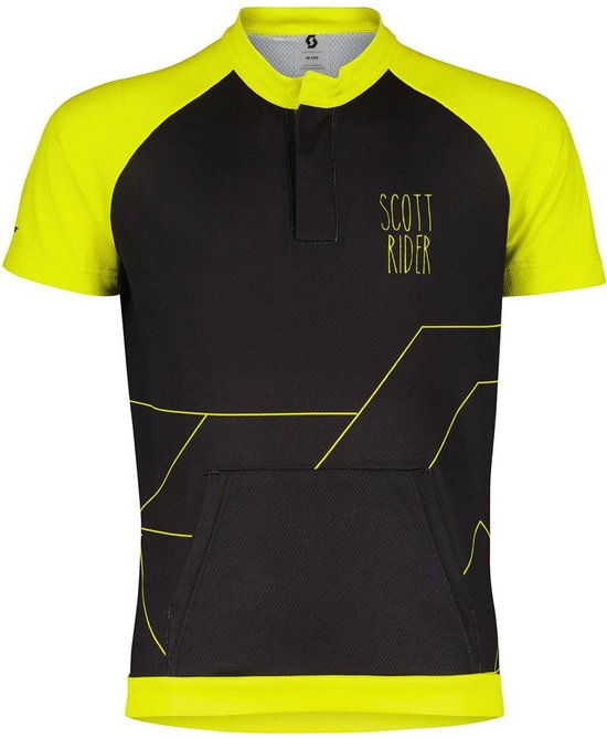 Scott Rc Team Jersey Met Korte Mouwen Geel,Zwart 152 cm Jongen