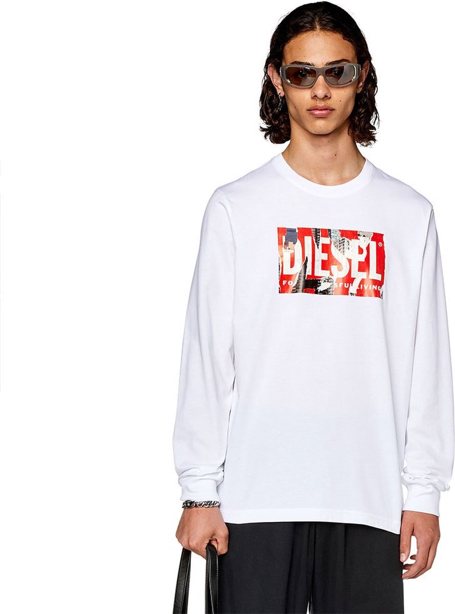 Diesel Just L6 T-shirt Met Lange Mouwen Man Wit