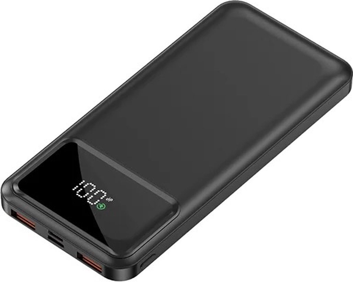 BAIK Powerbank 20000 mah Powerbank Zwart - Quik charge - Compact - (Dual 2.1A USB/Micro-USB/USB-C) - Mini Snellader Universeel Geschikt voor Samsung S23 / S22 / S21 / A53 / iPhone 14 / 13 / 12 of Tablets - Voor alle smartphones