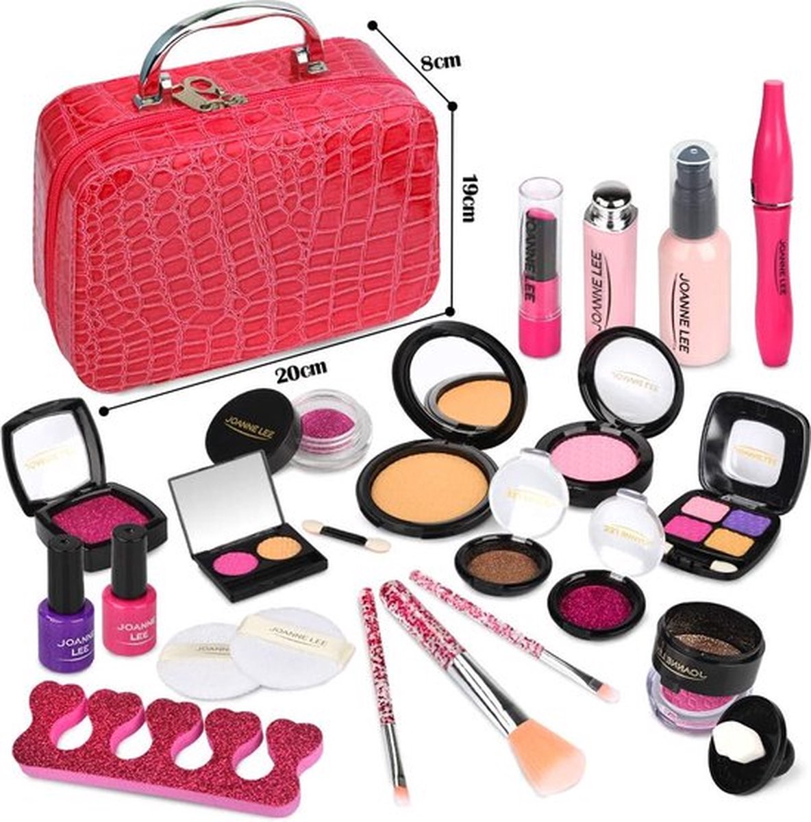 Kit de maquillage lavable pour filles, 18 pièces, faux maquillage Portable  pour petites filles