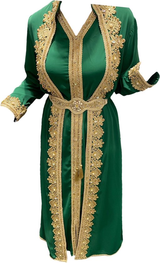 Robe de soirée Takchita | Robe femme 3 pièces | Vert