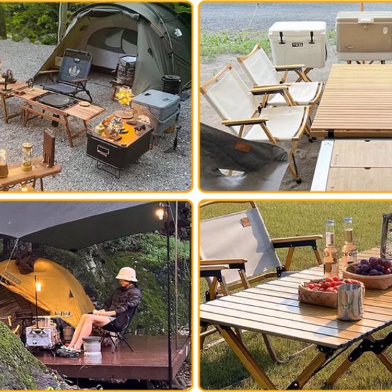 Camping Tables Folding Trestle Table, Lightweight Aluminium Camping Table, Roll Up Portable Picnic Table with Carry Bag for 4-6 People for Garden Outdoor BBQ van Camp — afbeelding 3