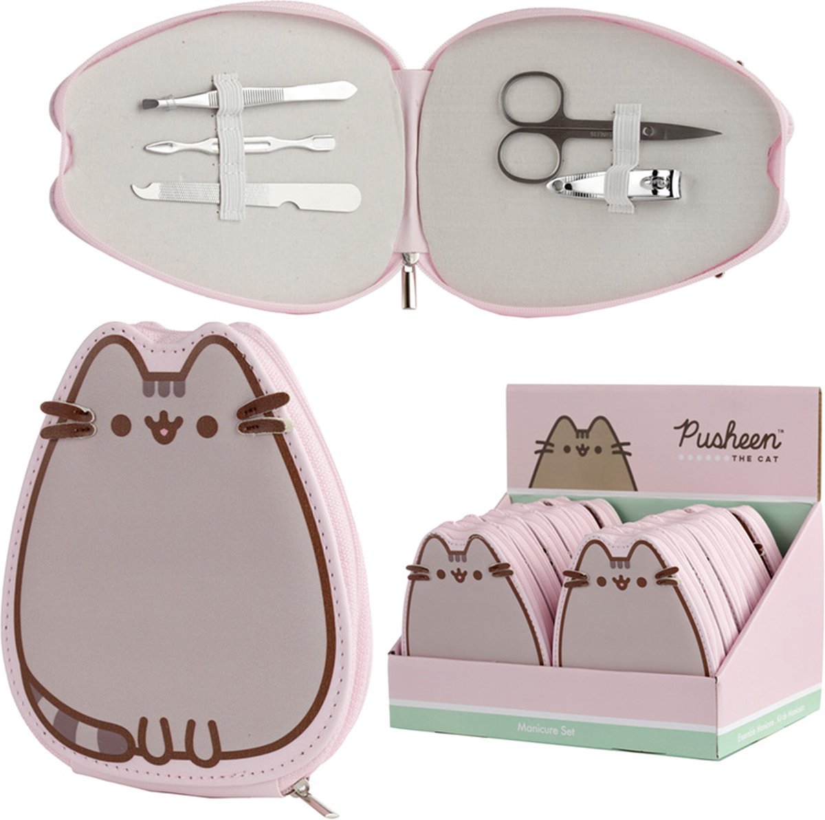 Puckator - Pusheen Kat - 5-delige Manicureset met rits - Poezen liefhebber - Kado idee