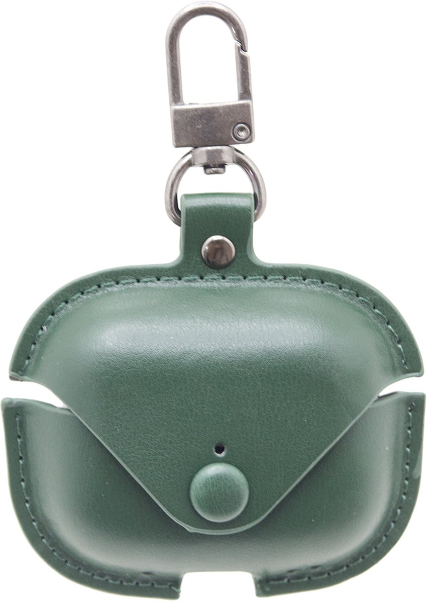Premium Hoesje Geschikt Voor Airpods Pro 2 Case Groen Oplaadcase Leer