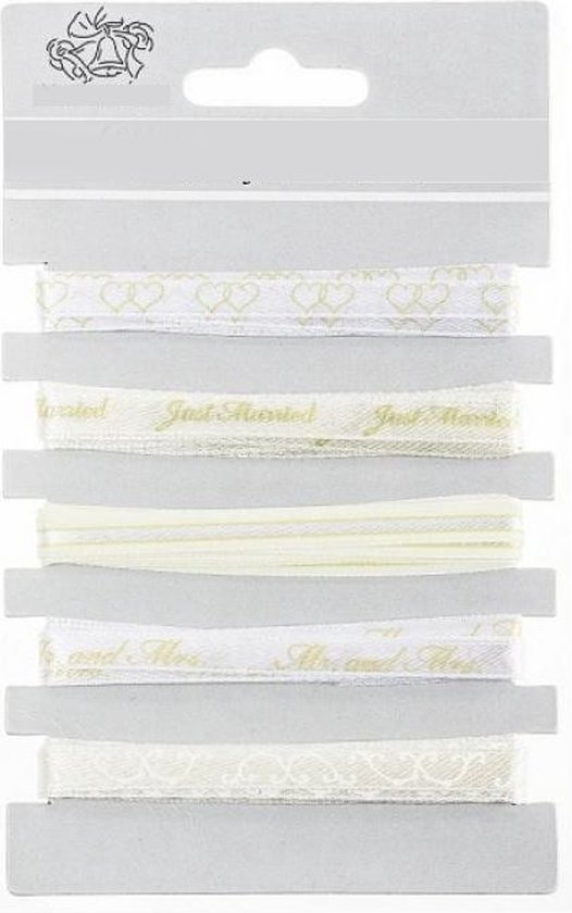 Ensemble ruban mariage / rubans mariage, 5 motifs / 180 cm x 1cm / ruban mariage / ruban mariage