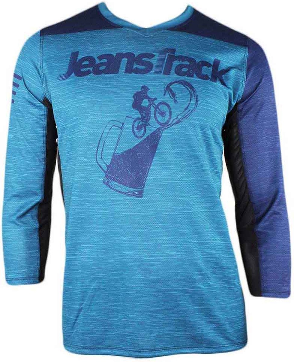 Jeanstrack Bike&beer Enduro T-shirt Met 3/4 Mouw Blauw XL Man