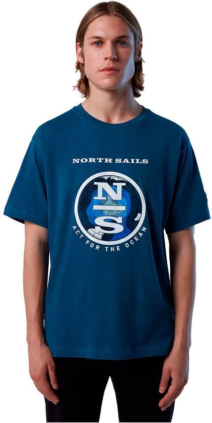 North Sails Graphic 692908 T-shirt Met Korte Mouwen Blauw XL Man