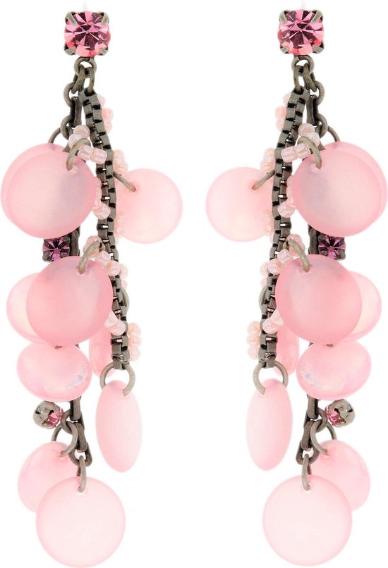 Behave Boucles d'oreilles pendentifs rose