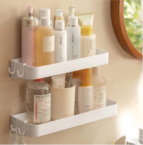 Bathroom Shelves No Drilling Pack of 2 Shower Shelf with 6