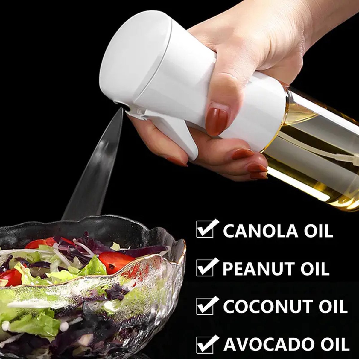 Bouteille Pulvérisateur Huile En Acier Inoxydable - 360/430/500 Ml, 2 En 1 (vaporiser Et Verser), Cuisine Saine
