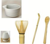 Livano Matcha Set - Starterkit - Klopper - Matcha Thee Set - Matcha Whisk - Wit