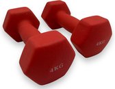 Bol.com Padisport - Dumbells 4 kg - halter - gewichten set halters - gewichten 4 kg - rood - Gewichten - dumbells - halters - ge... aanbieding