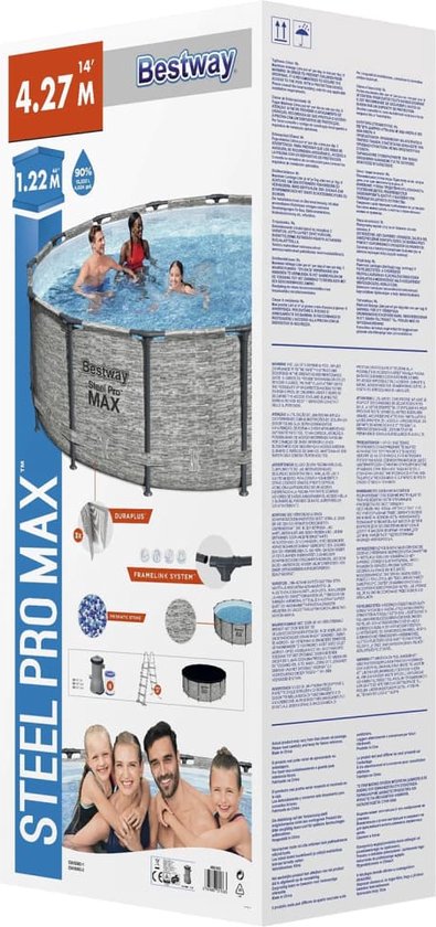 Bestway piscine acier pro max set bande de pierre ronde 427