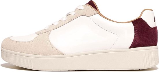 Fitflop Rally Leather/suede Panel Sneakers Beige EU 39 Vrouw