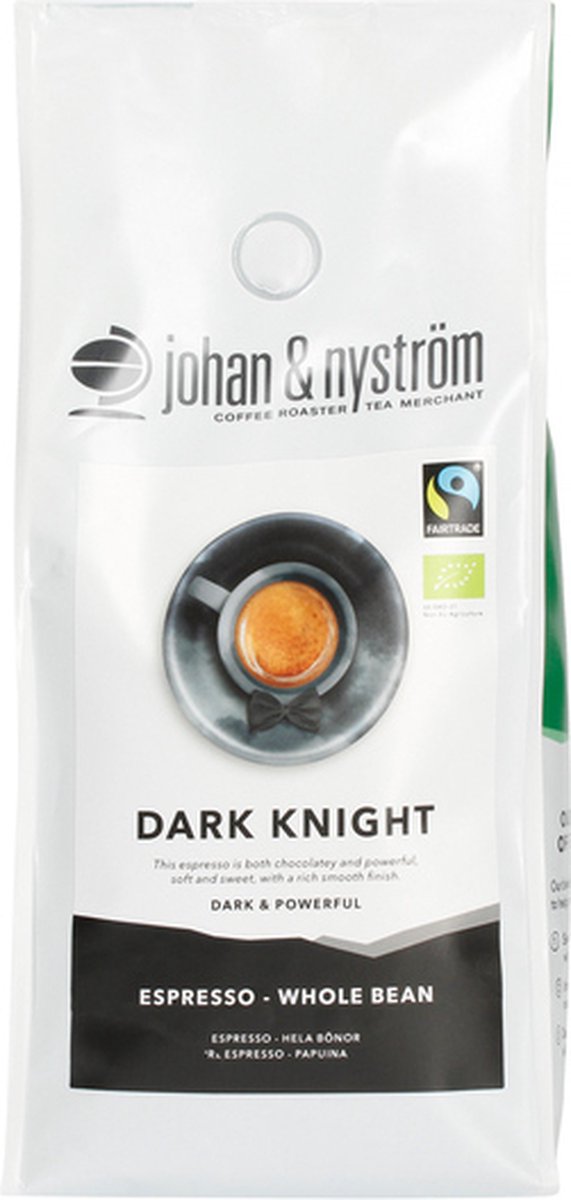Johan & Nyström - Dark Knight Espresso 500g (traceable, ethical, sustainable specialty coffee - Fair Trade Organic)