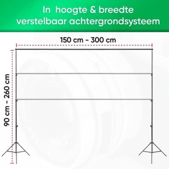 Green Screen Met Statief Achtergrondsysteem Green Screen Doek