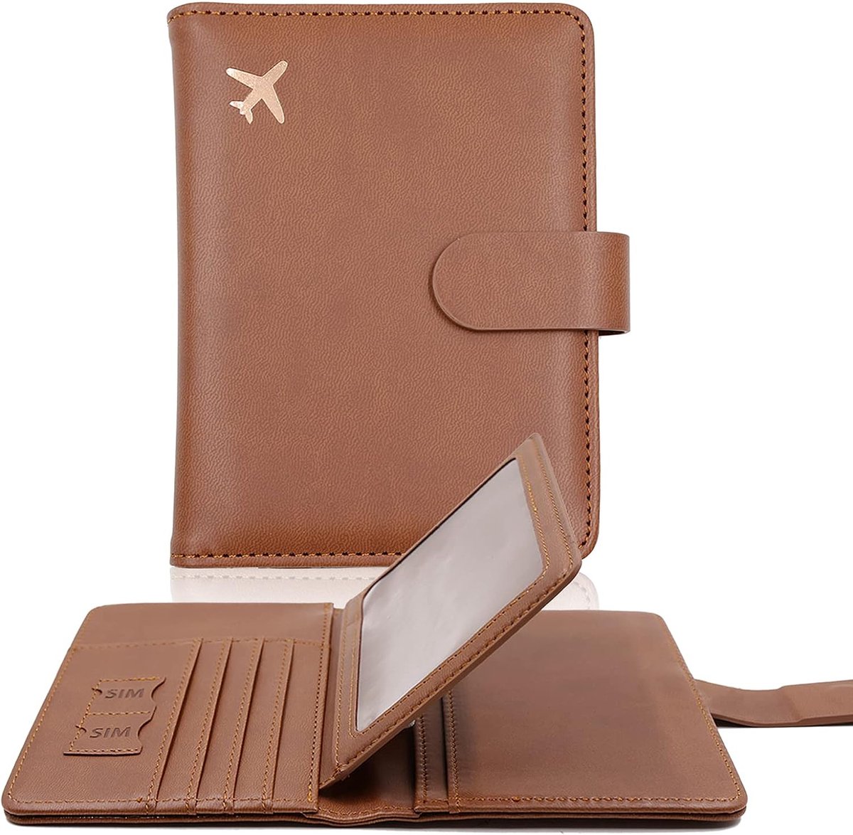 Casemania Paspoort Hoesje - Bruin - Paspoorthouder - Paspoort Cover voor Paspoort & Kaarthouder (RFID Bescherming) - Paspoort Tasje voor Reizen