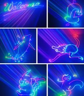 laser d'animation - projecteur - Led 256 motifs RVB - Contrôle musical de la lumière laser - télécommande - Éclairage de fête - éclairage de club - 500 mw