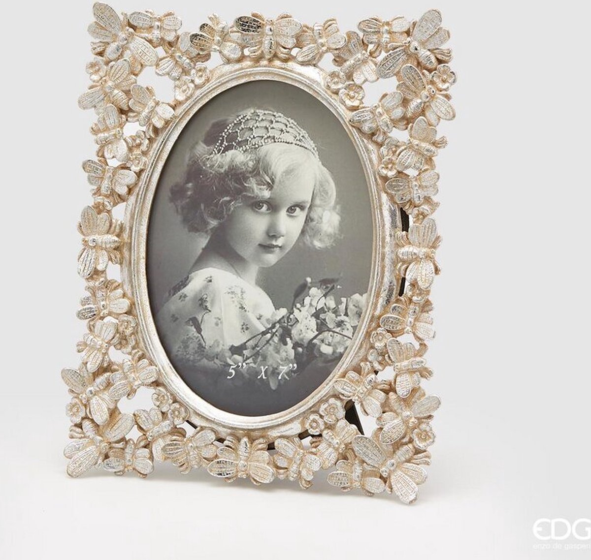 EDG - Enzo De Gasperi Fotokader Vlindermotief H24x20 Zilver