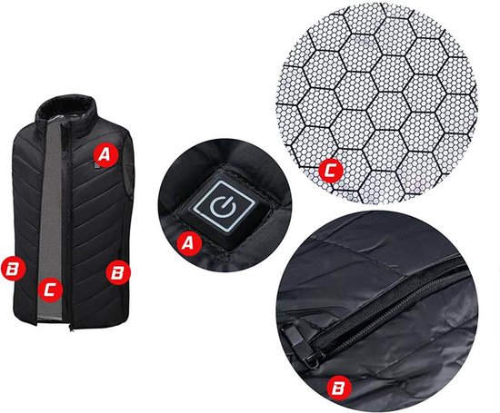 INF Verwarmd Vest met 10000mAh Batterij - Elektrisch Verwarmend Vest USB