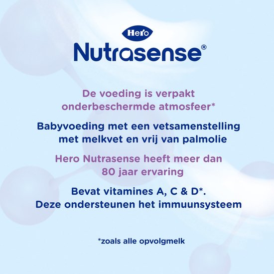 Hero Nutrasense Classic 2 (6-12 Maanden) - Opvolgmelk - Flesvoeding - met Melkvet - Palmolievrij - 3 x 700 gram