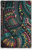 Tablethoesje Geschikt voor Samsung Galaxy Tab S9 Plus TPU Back Case Aztec met doorzichte zijkanten