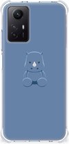 Siliconen Back Cover Geschikt voor Xiaomi Redmi Note 12S Telefoonhoesje met doorzichtige rand Baby Rhino