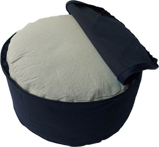 Samarali Rond Meditatiekussen van biologisch katoen - Verstelbaar, ergonomisch & comfortabel, GOTS-gecertificeerd, gevuld met boekweit, 30x14 cm - Ideaal voor yoga en meditatie van Samarali — afbeelding 2