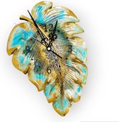 Resin Art JR: Hoogwaardige kwaliteit epoxy Leaf klok met 3D effect / Wanddecoratie